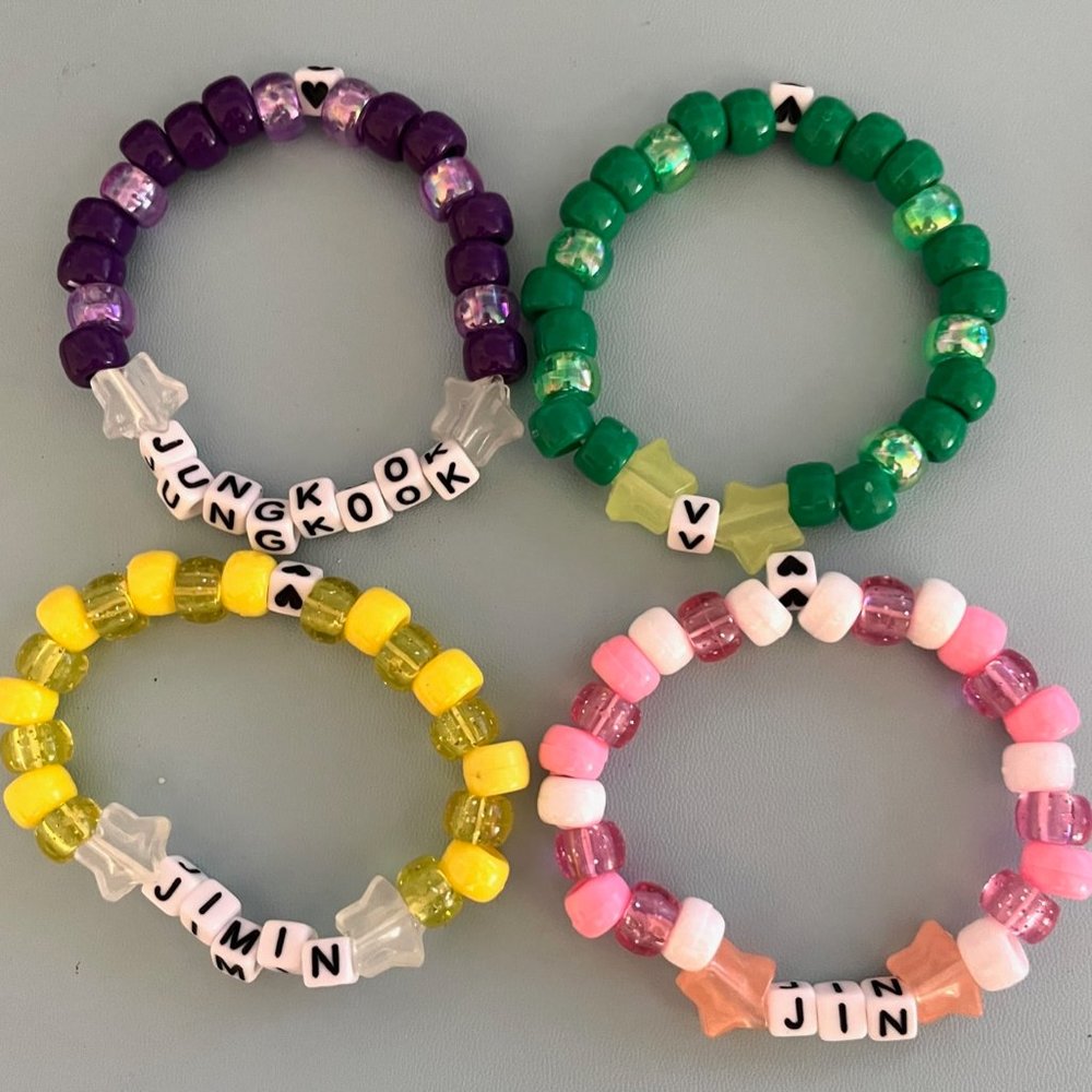 ✨ BTS 2020 Mic Color Inspired Kandi Bracelets (set of 8) ✨